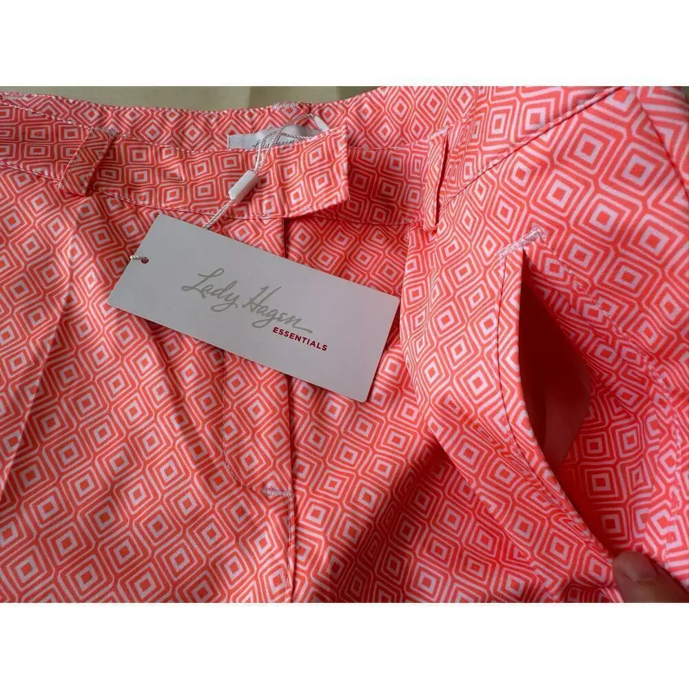 Lady Hagen Coral Tropical Print Shorts Size 2